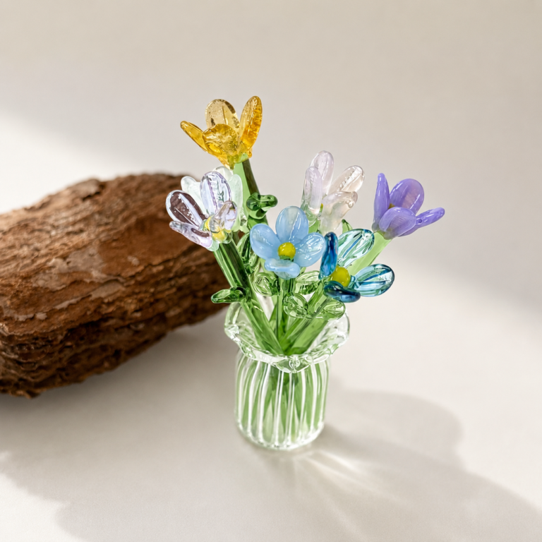 mini glass flowers