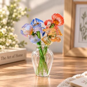 Colorful handmade glass flower bouquet